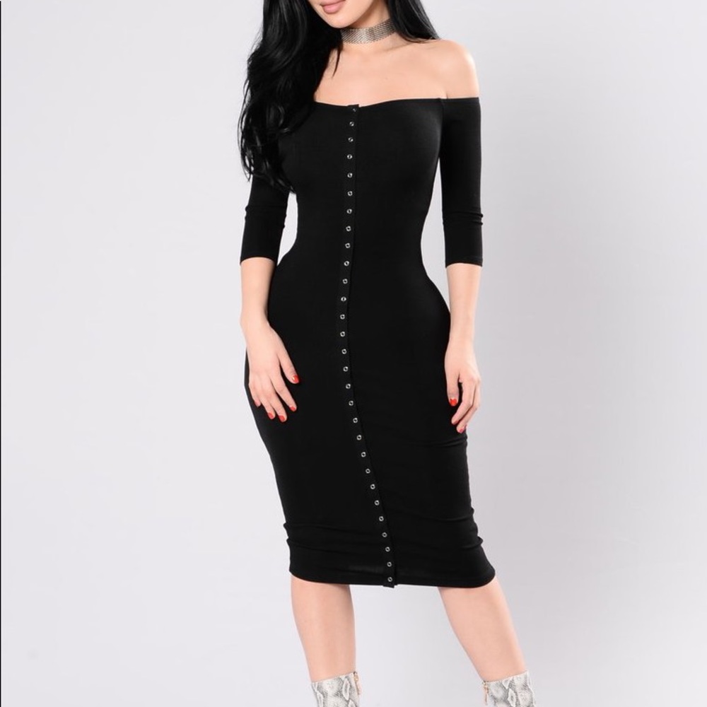 Off the Shoulder Button down dress